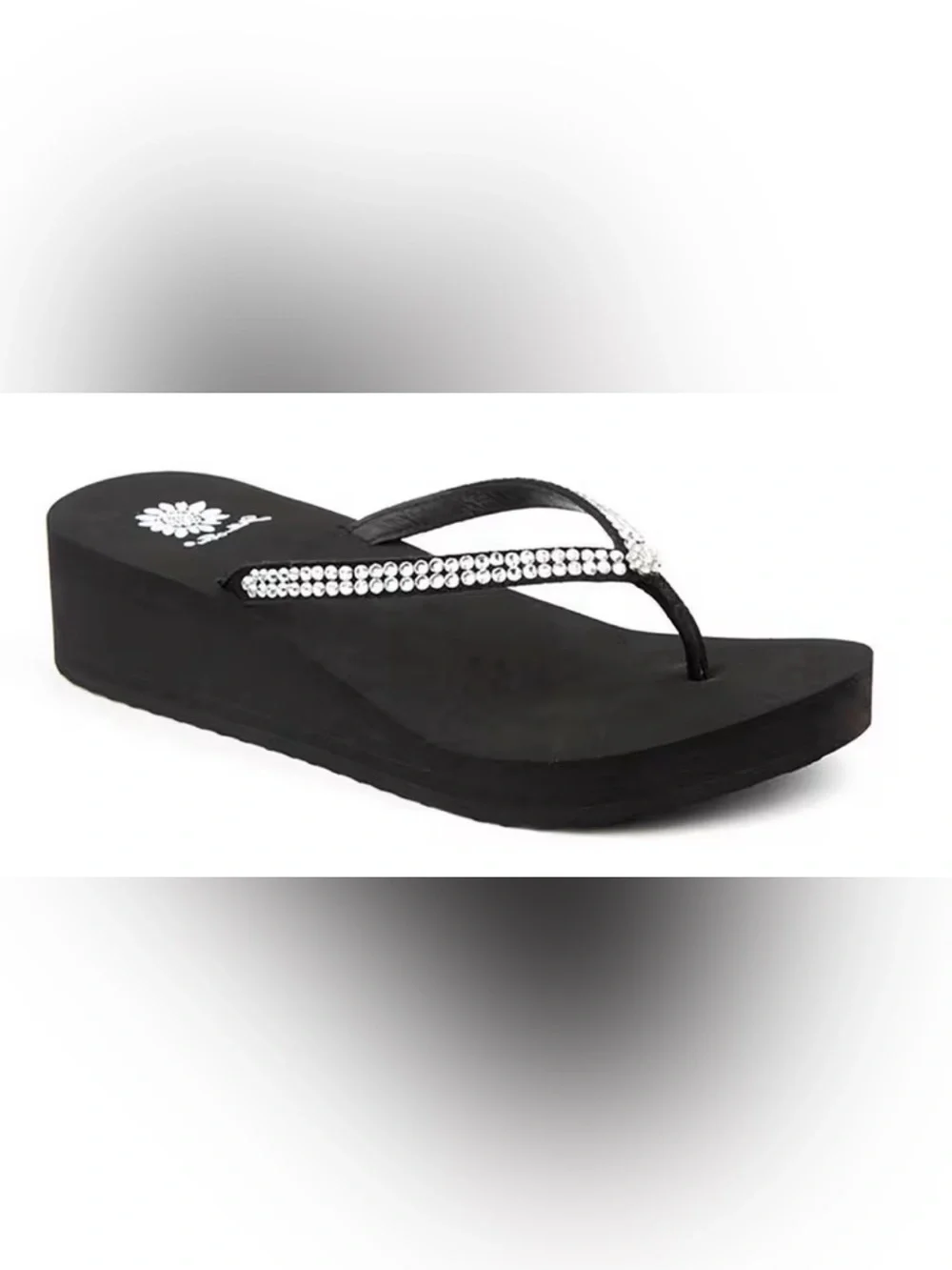 New in Box YELLOW BOX CUSTARD Foam Cushioned Crystals Wedge Sandals  8 - Picture 4 of 8